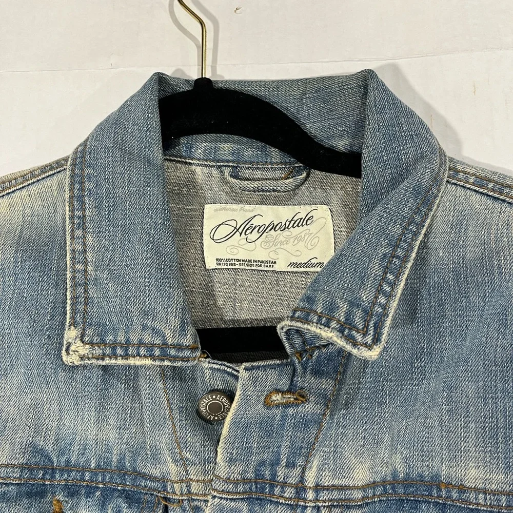 AEROPOSTALE DISTRESSED JEAN JACKET - Picture 7 of 15